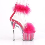 Pink 18 cm ADORE-724F sandálias de saltos com penas pole dance
