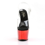 Plataforma cromado vermelho 18 cm Pleaser ADORE-708 sapatos de saltos pole dance