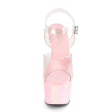Plataforma rosa glitter 18 cm ADORE-708LG sapatos de saltos pole dance