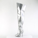Prata 13 cm SEDUCE-3000WC botas altas da coxa bezerro largos
