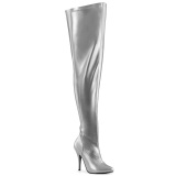 Prata 13 cm botas altas da coxa bezerro largos para homens