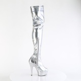 Prata 15 cm DELIGHT-3000HWR Holograma botas overknee de saltos pole dance