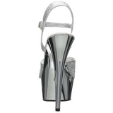 Prata 15 cm Pleaser DELIGHT-609G Cromo Plataforma Salto Alto