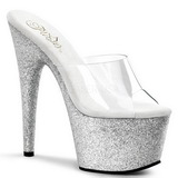 Prata 18 cm Pleaser ADORE-701SDG Brilho Plataforma Tamancos Altos