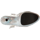 Prata 18 cm Pleaser BEJEWELED-708DM Strass Plataforma Saltos Altos