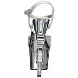 Prata 18 cm Pleaser REVOLVER-709G Saltos Altos Cromo Plataforma