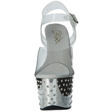 Prata 18 cm Pleaser STARDUST-708 Saltos Altos Cromo Plataforma