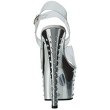Prata 18 cm Pleaser STARDUST-708 Saltos Altos Cromo Plataforma