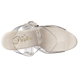 Prata 20 cm FLAMINGO-808G Glitter Plataforma Salto Agulha