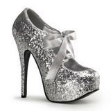 Prata Glitter 14,5 cm Burlesque TEEZE-10G Platform Scarpin Sapatos