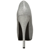 Prata Glitter 14,5 cm Burlesque TEEZE-31G Platform Scarpin Sapatos