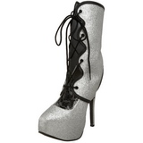 Prata Glitter 14,5 cm Burlesque TEEZE-31G Platform Scarpin Sapatos