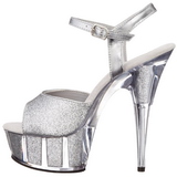 Prata Glitter 15 cm DELIGHT-609-5G Salto Alto Plataforma