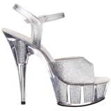 Prata Glitter 15 cm DELIGHT-609-5G Salto Alto Plataforma