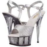 Prata Glitter 15 cm DELIGHT-609-5G Salto Alto Plataforma