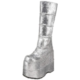 Prata Glitter 18 cm STACK-301G botas demonia - botas de cyberpunk unisex