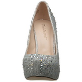 Prata Pedra Cristal 13 cm DESTINY-06R Plataforma Scarpin Salto Alto