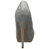 Prata Pedra Cristal 13 cm DESTINY-06R Plataforma Scarpin Salto Alto