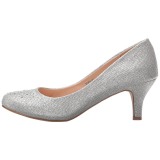 Prata Pedras Cristal 6,5 cm DORIS-06 sapato scarpin para noite de festa