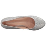 Prata Pedras Cristal 6,5 cm DORIS-06 sapato scarpin para noite de festa