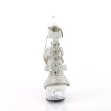 Prata cristal 15 cm DELIGHT-656RS sandálias de tiras salto alto