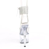 Prata cristal prata 18 cm ADORE-791-2RS sandálias de tiras no tornozelo