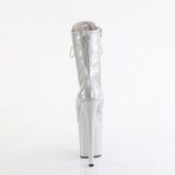 Prata glitter 20 cm botinha salto alto pleaser