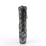 Prata padrão de cobra 18 cm 1040SPF botinha de saltos pole dance