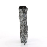 Prata padrão de cobra 18 cm 1040SPF botinha de saltos pole dance