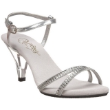 Prata pedra strass 8 cm BELLE-316 sapatos de travesti