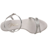 Prata pedra strass 8 cm BELLE-316 sapatos de travesti
