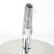 Prata strass 20 cm FLAMINGO-1020CHRS-2 botinha salto alto pleaser