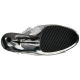 Prateado 18 cm ADORE-1017RSF botinha com franjas salto alto