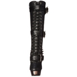 Preto 14 cm MUERTO-2028 Cromo Plataforma Botas Femininas