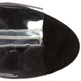 Preto 15 cm DELIGHT-1017TF botinha com franjas salto alto