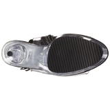 Preto 15 cm DELIGHT-1017TF botinha com franjas salto alto
