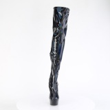 Preto 15 cm DELIGHT-3000HWR Holograma botas overknee de saltos pole dance
