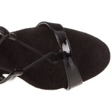 Preto 15 cm DELIGHT-698 sandália cano longo gladiadoras para mulher