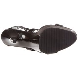 Preto 15 cm DELIGHT-698 sandália cano longo gladiadoras para mulher