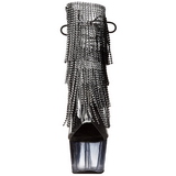 Preto 18 cm ADORE-1017RSFT botinha com franjas salto alto