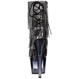 Preto 18 cm ADORE-1017RSFT botinha com franjas salto alto