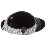 Preto 18 cm ADORE-1024RSF botinha com franjas salto alto