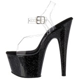 Preto 18 cm ADORE-708MG glitter plataforma salto alto mulher