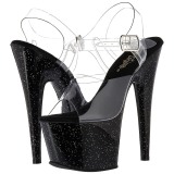 Preto 18 cm ADORE-708MG glitter plataforma salto alto mulher