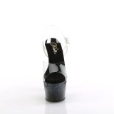 Preto 18 cm ADORE-708SS glitter plataforma sandálias mulher