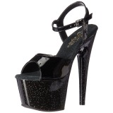 Preto 18 cm ADORE-709MG glitter plataforma salto alto mulher