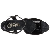 Preto 18 cm ADORE-709MG glitter plataforma salto alto mulher
