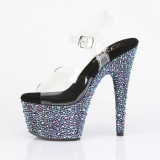 Preto 18 cm BEJEWELED-708MS sapato salto alto pole dance strass plataforma