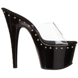 Preto 18 cm Pleaser ADORE-701LS Plataforma Tamancos Altos