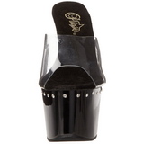 Preto 18 cm Pleaser ADORE-701LS Plataforma Tamancos Altos